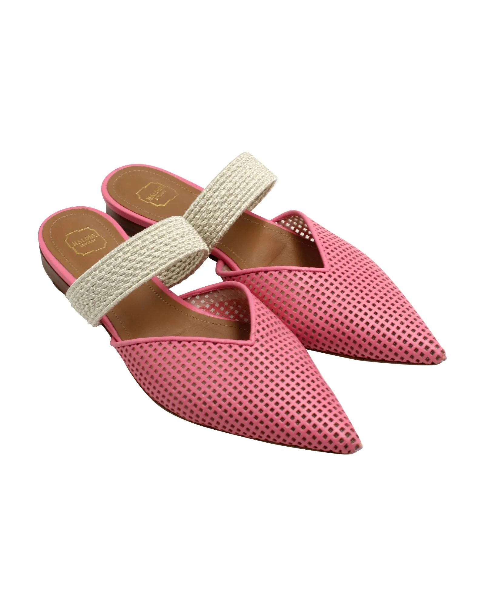 Malone Souliers Maisie Flat Mules in Pink Leather