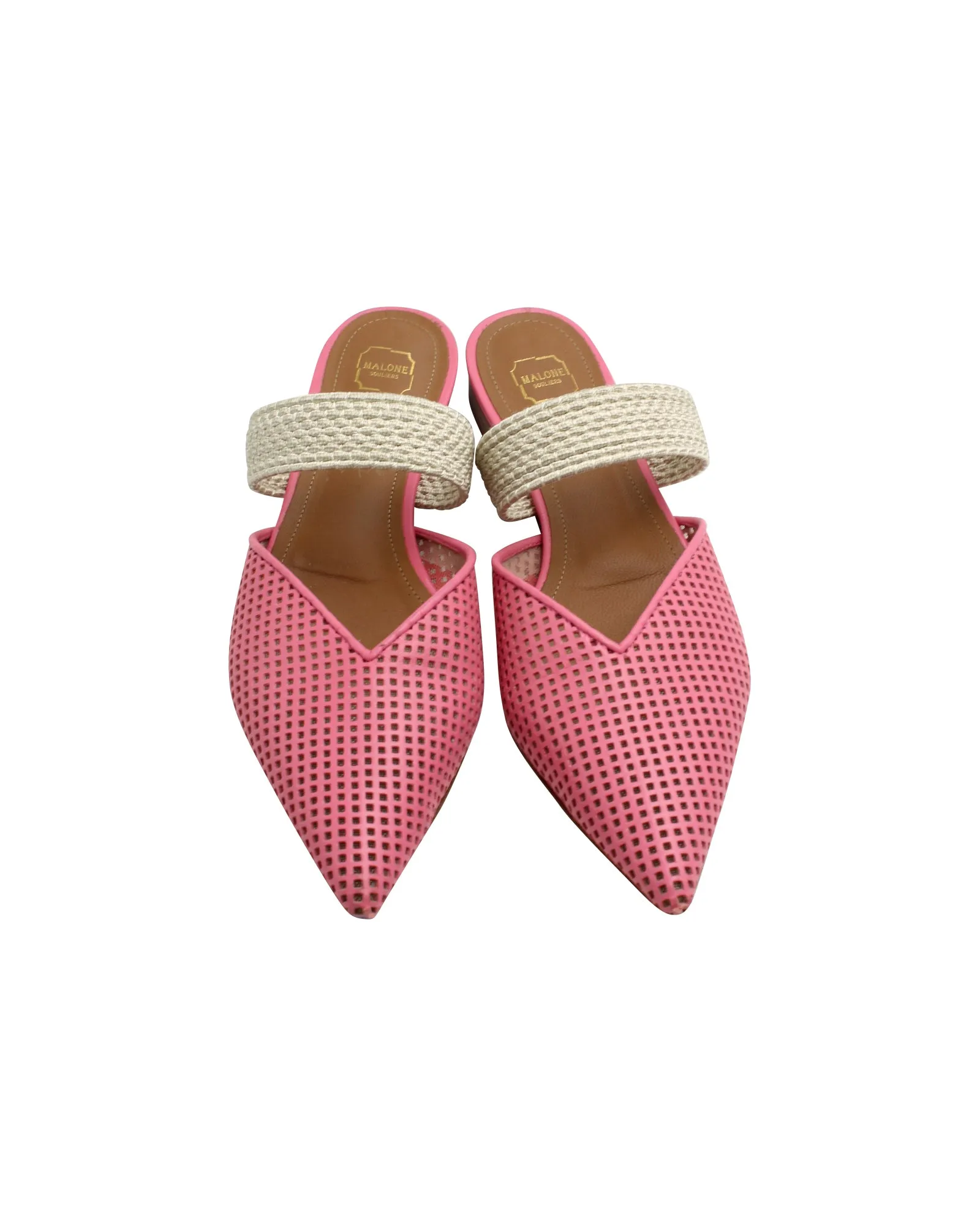 Malone Souliers Maisie Flat Mules in Pink Leather