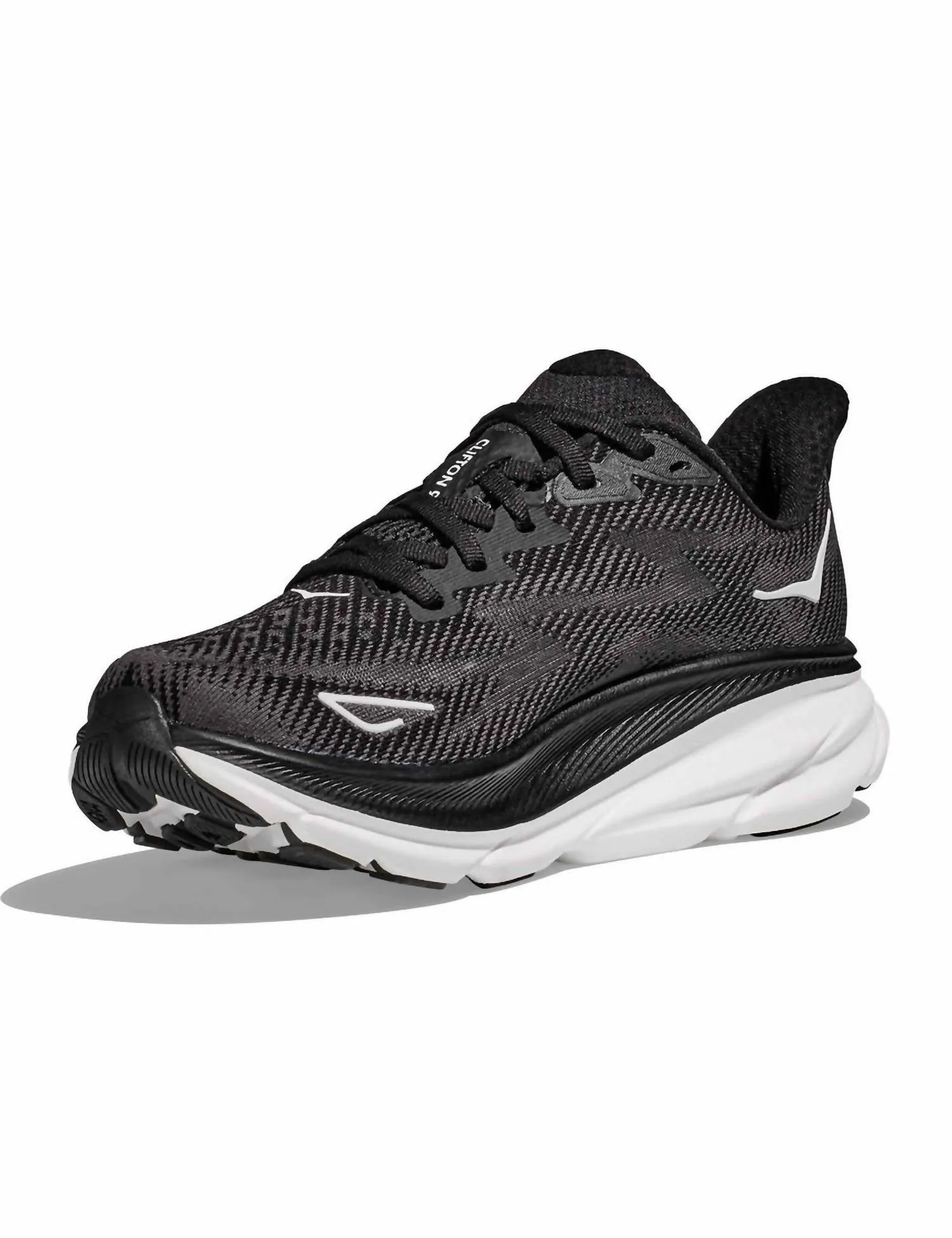 Men’S Clifton 9 Running Shoes In Black/white