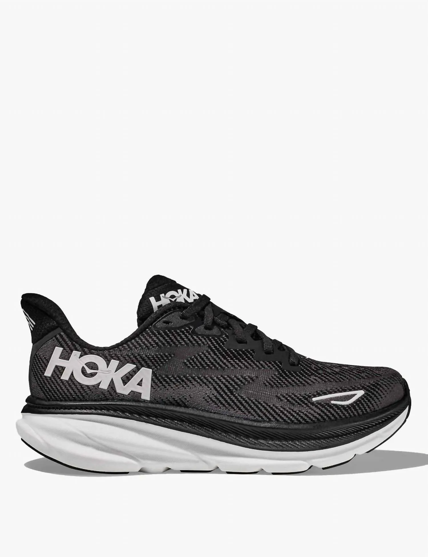 Men’S Clifton 9 Running Shoes In Black/white