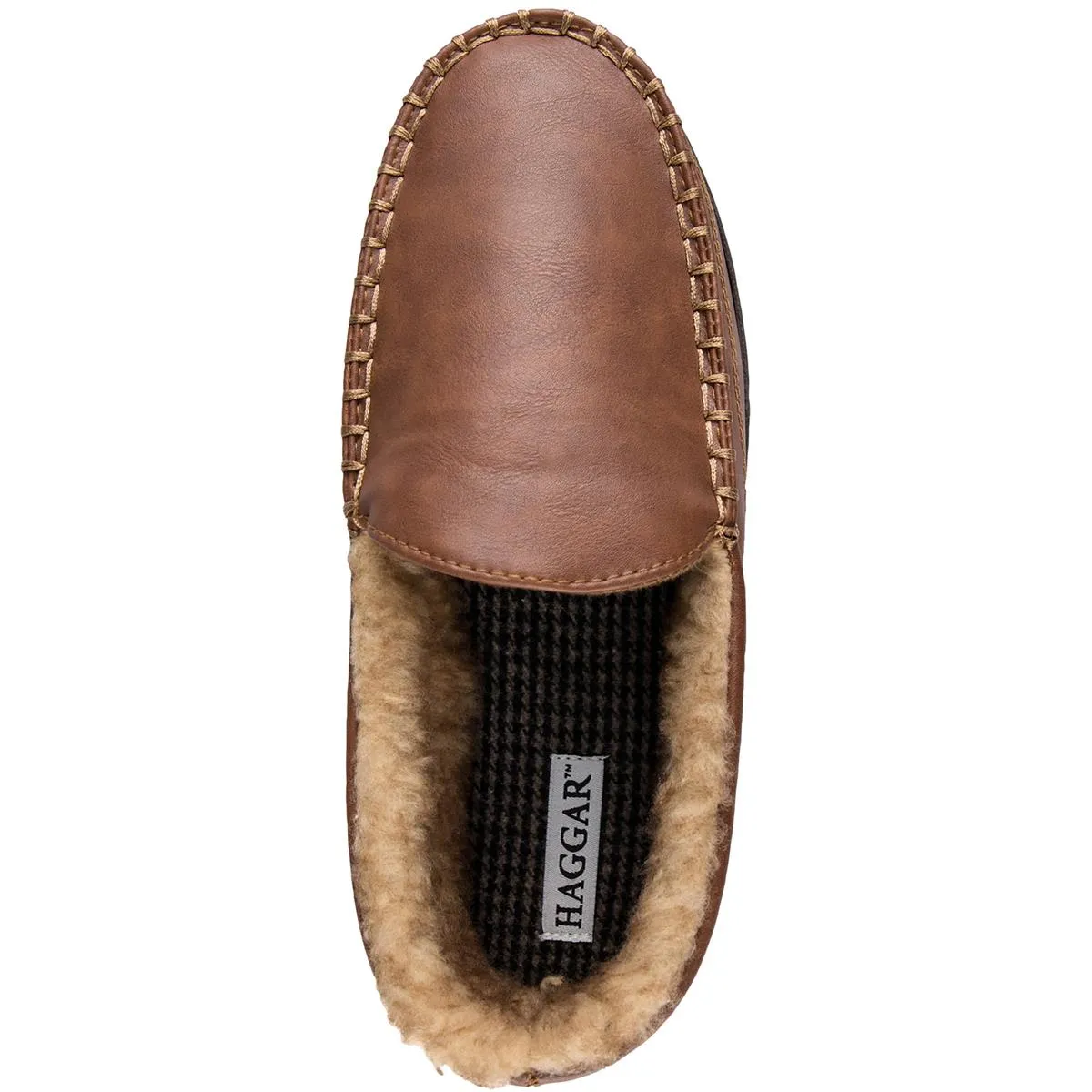 Mens Faux Leather Slip On Loafer Slippers