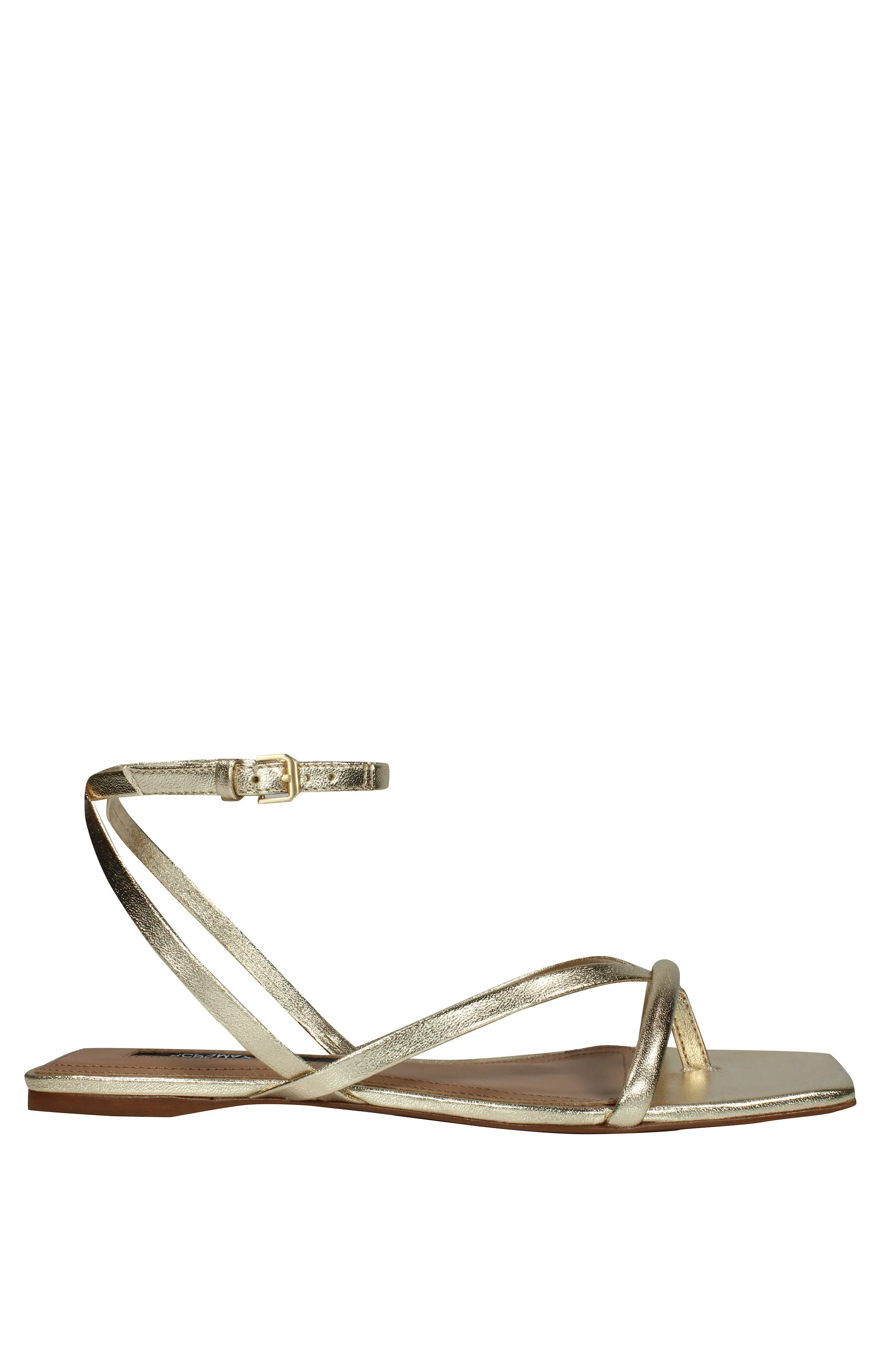 MESTICO PLATINO LEATHER STRAPPY FLAT SANDAL