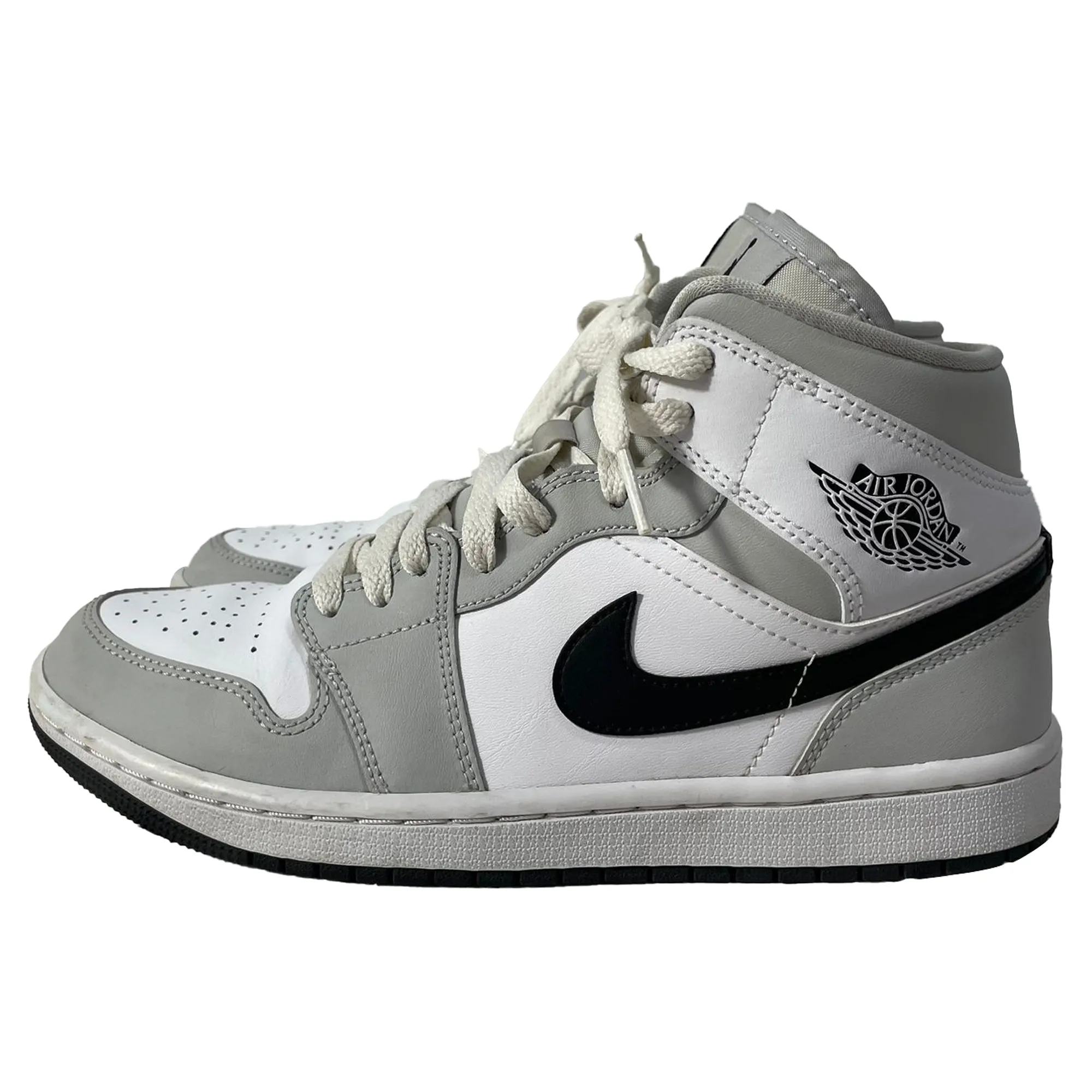 Nike Jordan 1 Mid Light Sneakers in Grey Leather