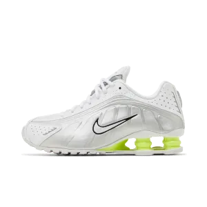 Nike Shox R4 White Metallic Silver Volt (Women's)