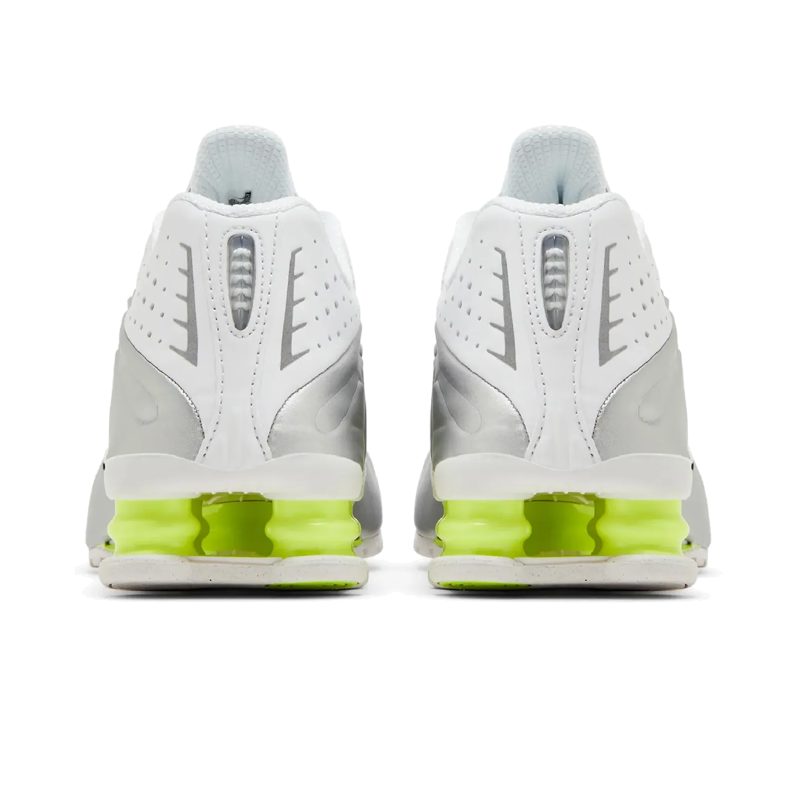 Nike Shox R4 White Metallic Silver Volt (Women's)