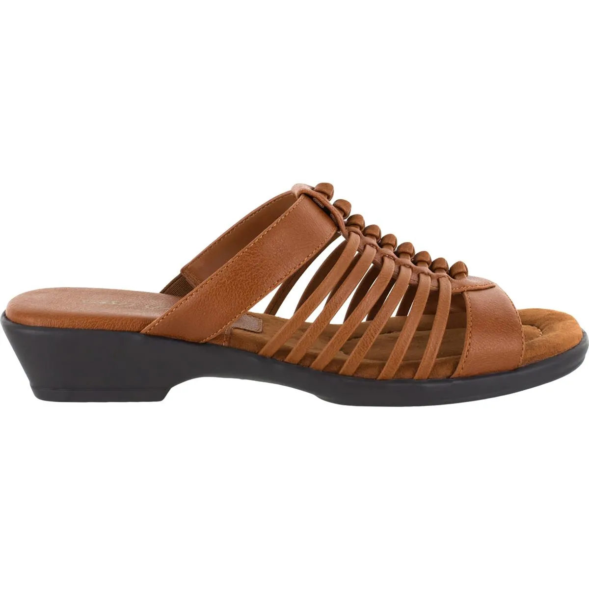 Nola Womens Faux Leather Slip On Slide Sandals