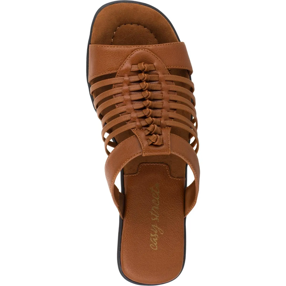 Nola Womens Faux Leather Slip On Slide Sandals