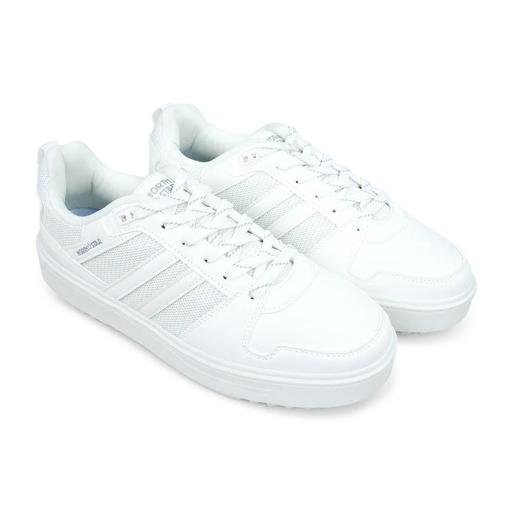 North Star REPLAY White Low-Top Lace-Up Sneaker for Men