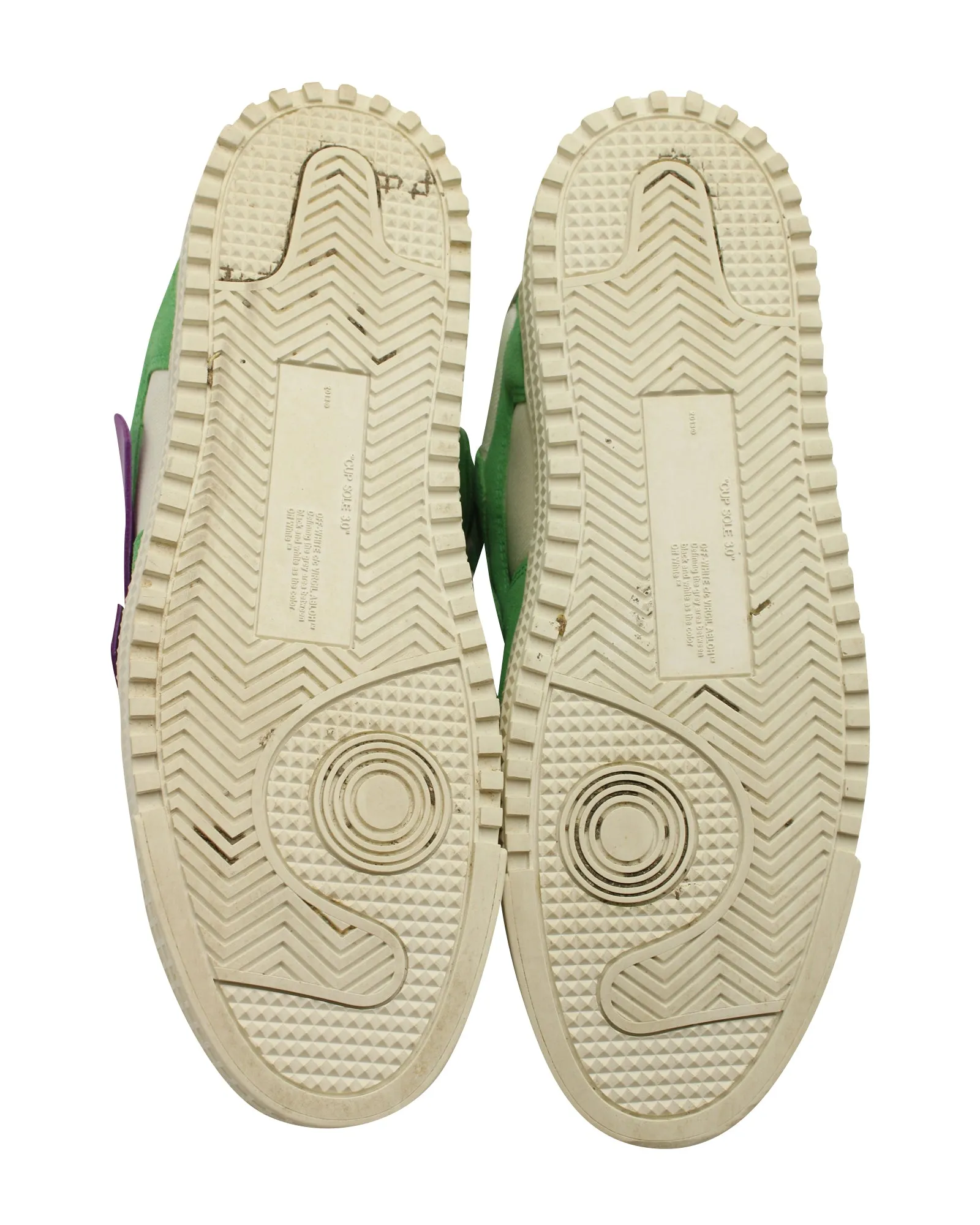 Off-White c/o Virgil Abloh Off  "Green" Court Low Sneakers in Multicolor Suede