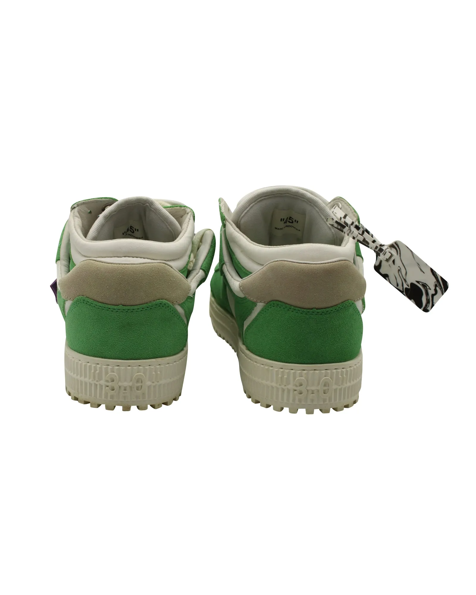 Off-White c/o Virgil Abloh Off  "Green" Court Low Sneakers in Multicolor Suede