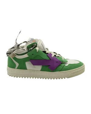 Off-White c/o Virgil Abloh Off  "Green" Court Low Sneakers in Multicolor Suede