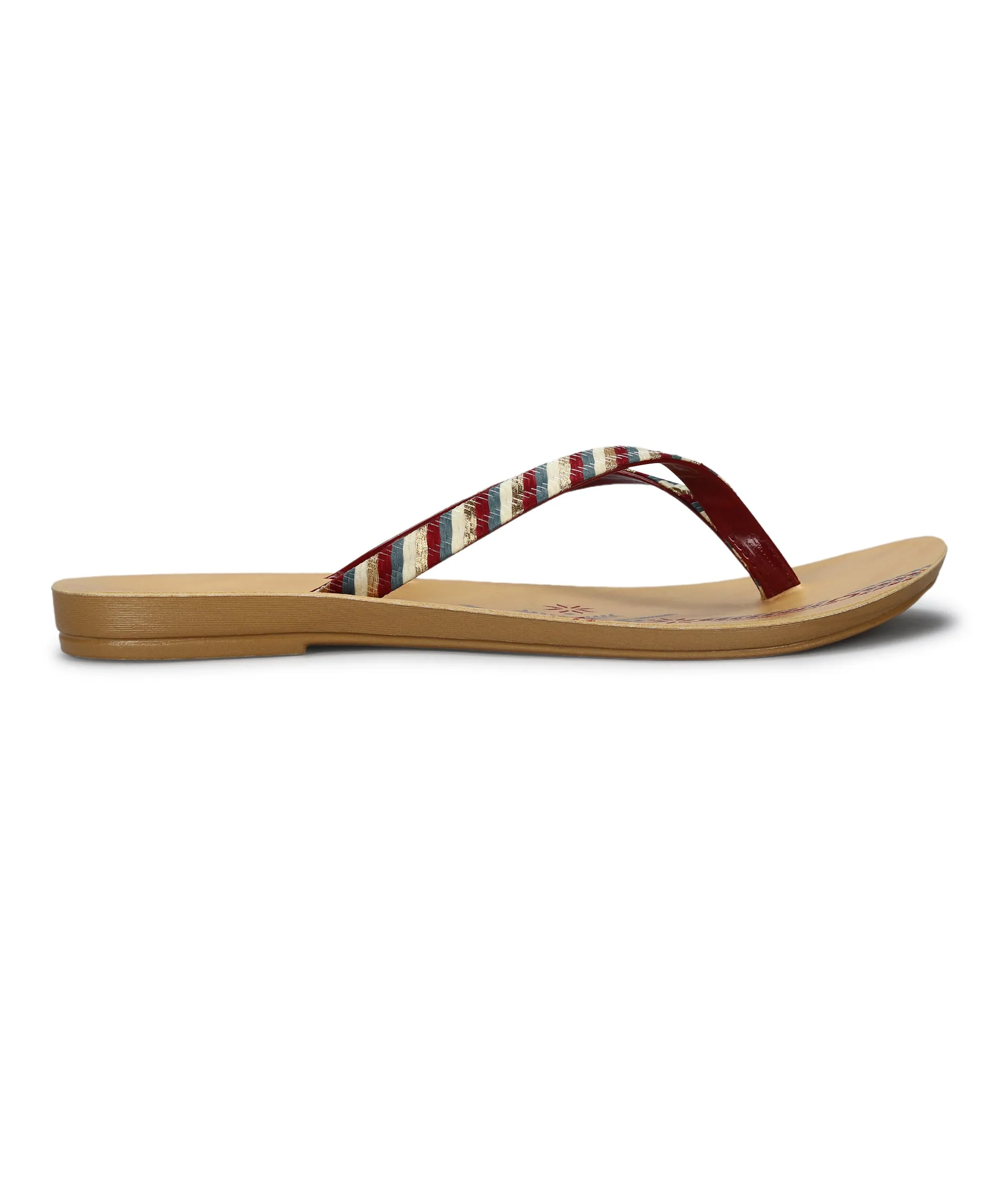 Paragon Women's Slip On Flat Maroon Sandals | Durable Dailywear Sandals