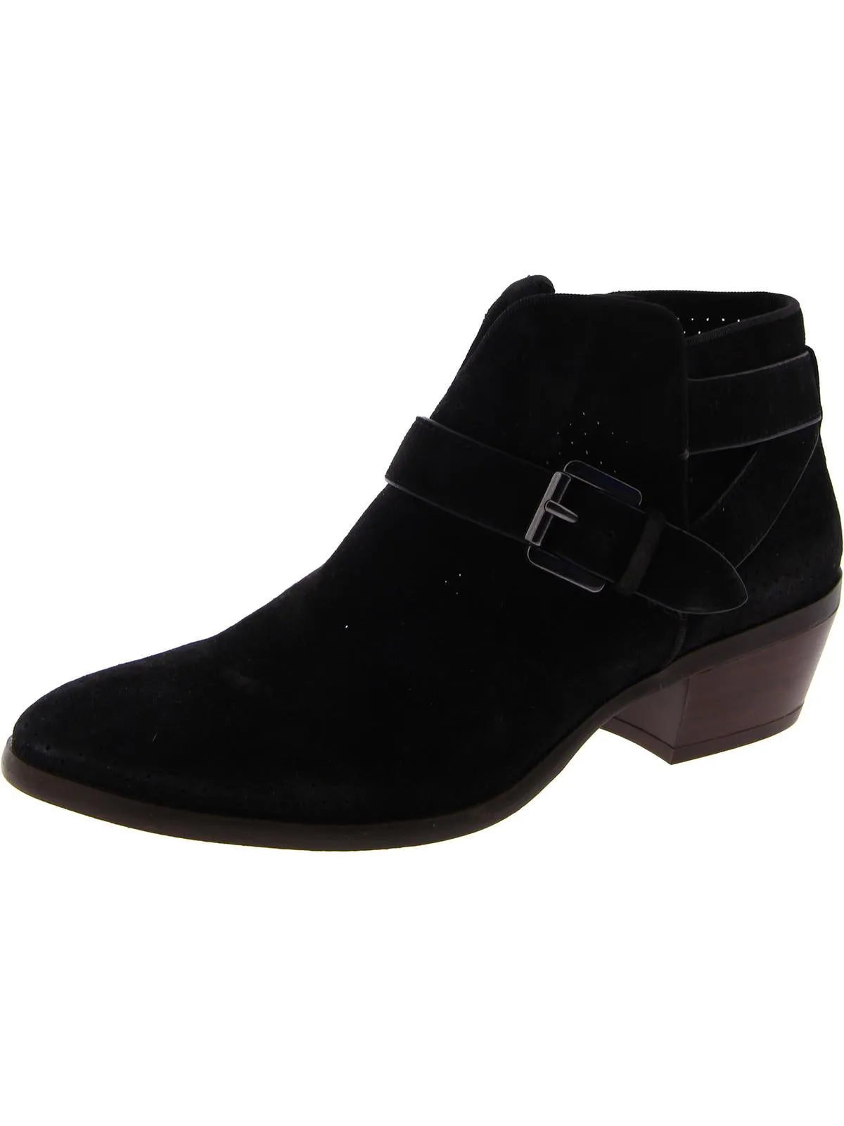 Patrish Womens Suede Block Heel Ankle Boots