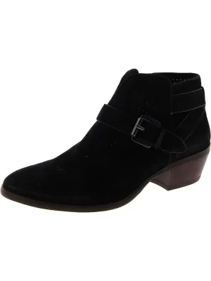 Patrish Womens Suede Block Heel Ankle Boots
