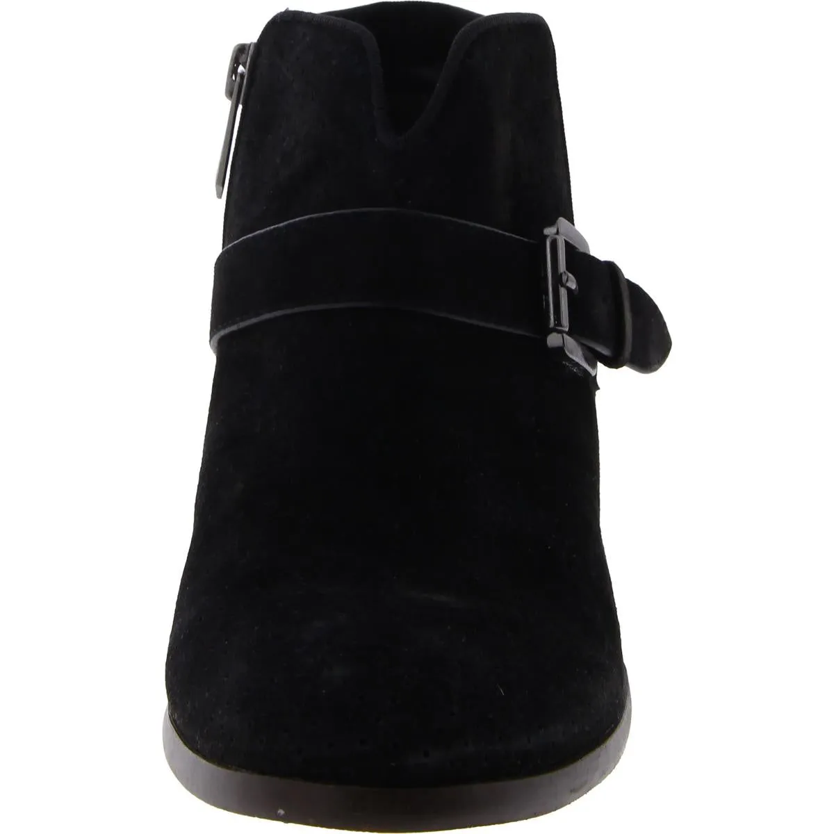 Patrish Womens Suede Block Heel Ankle Boots