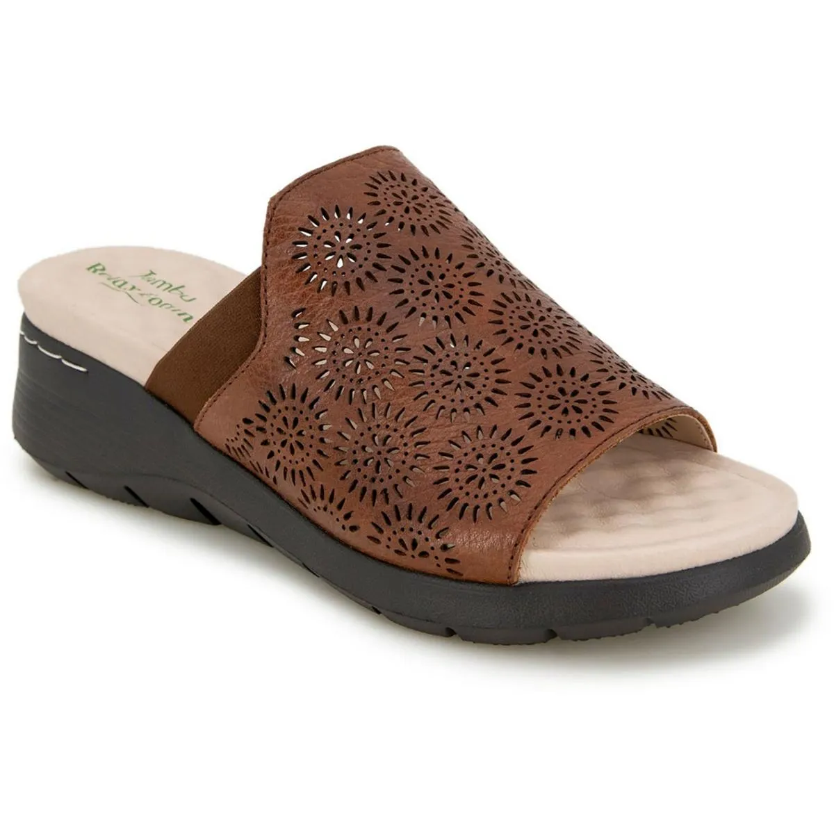 Queens Womens Leather Platform Wedge Sandals
