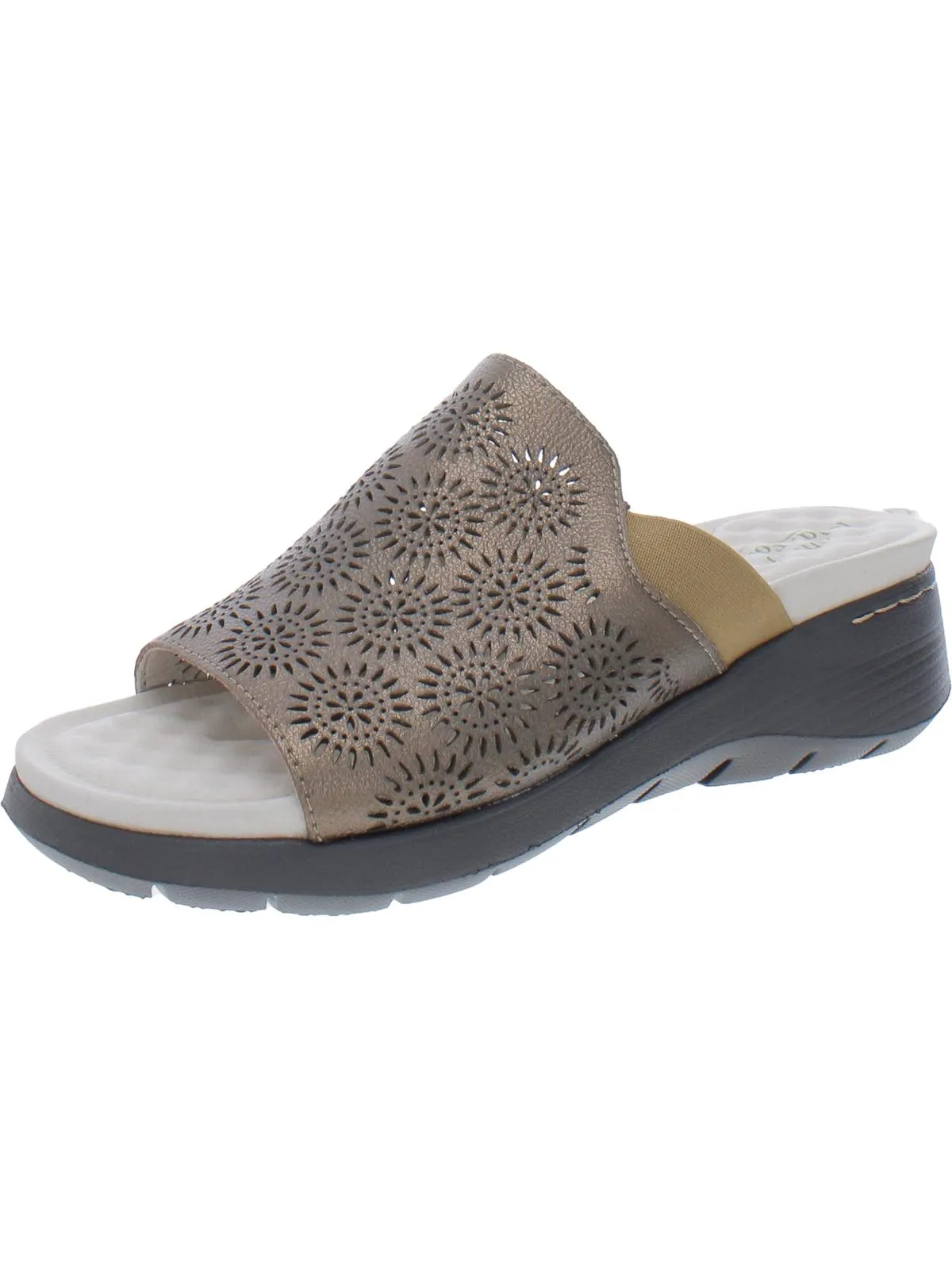 Queens Womens Leather Platform Wedge Sandals