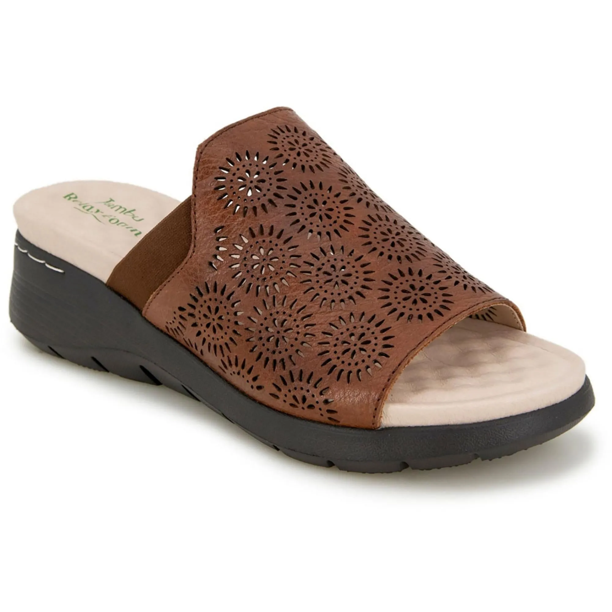 Queens Womens Leather Platform Wedge Sandals