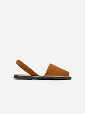 Rambu Women's Vegan Suede Menorcan Sandals | Tan