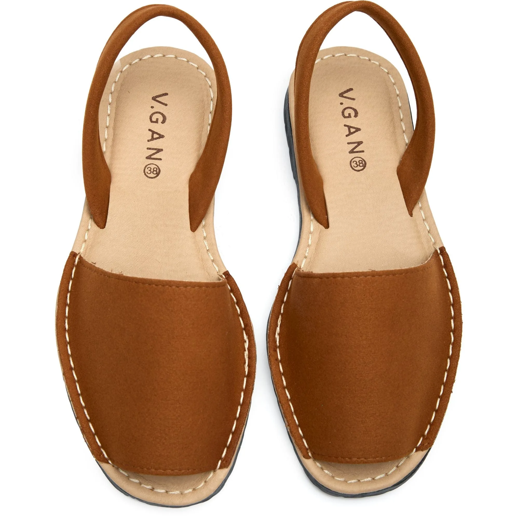 Rambu Women's Vegan Suede Menorcan Sandals | Tan