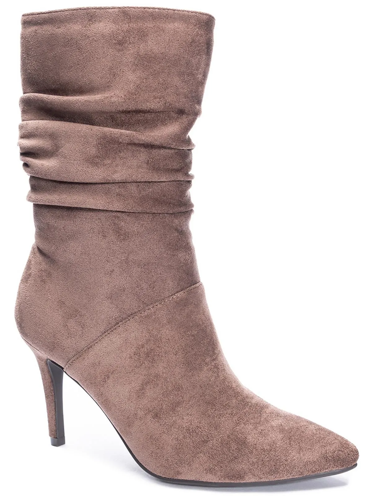 Refine Womens Faux Suede Slouchy Mid-Calf Boots