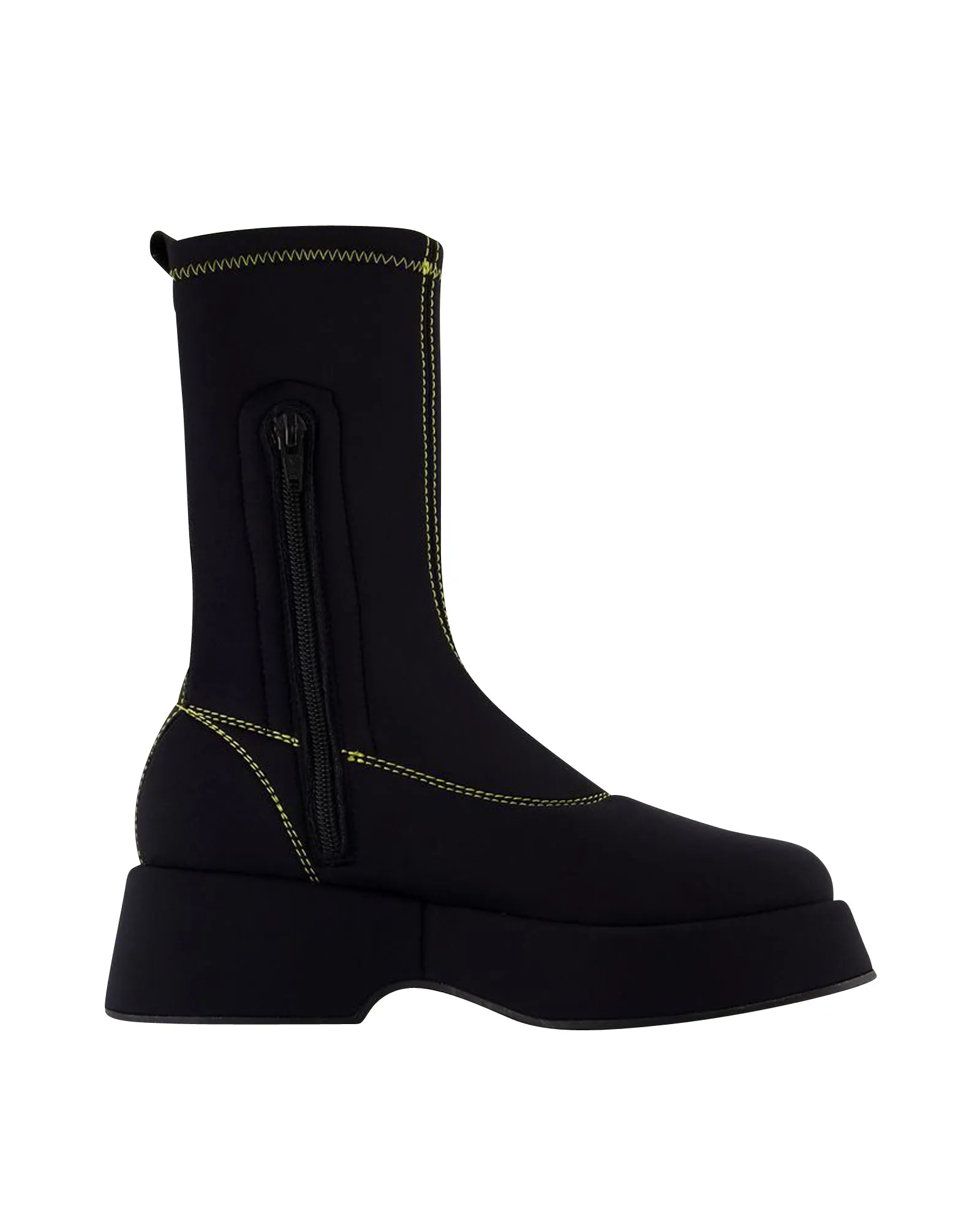 Retro Flatform Ankle Boots - Ganni - Synthetic - Black