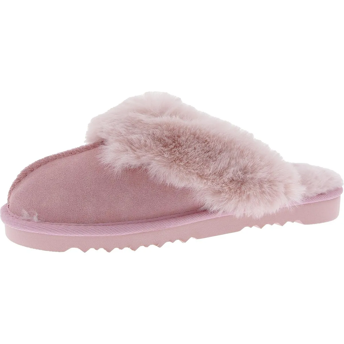 Rosiee Womens Suede Scuff Slippers