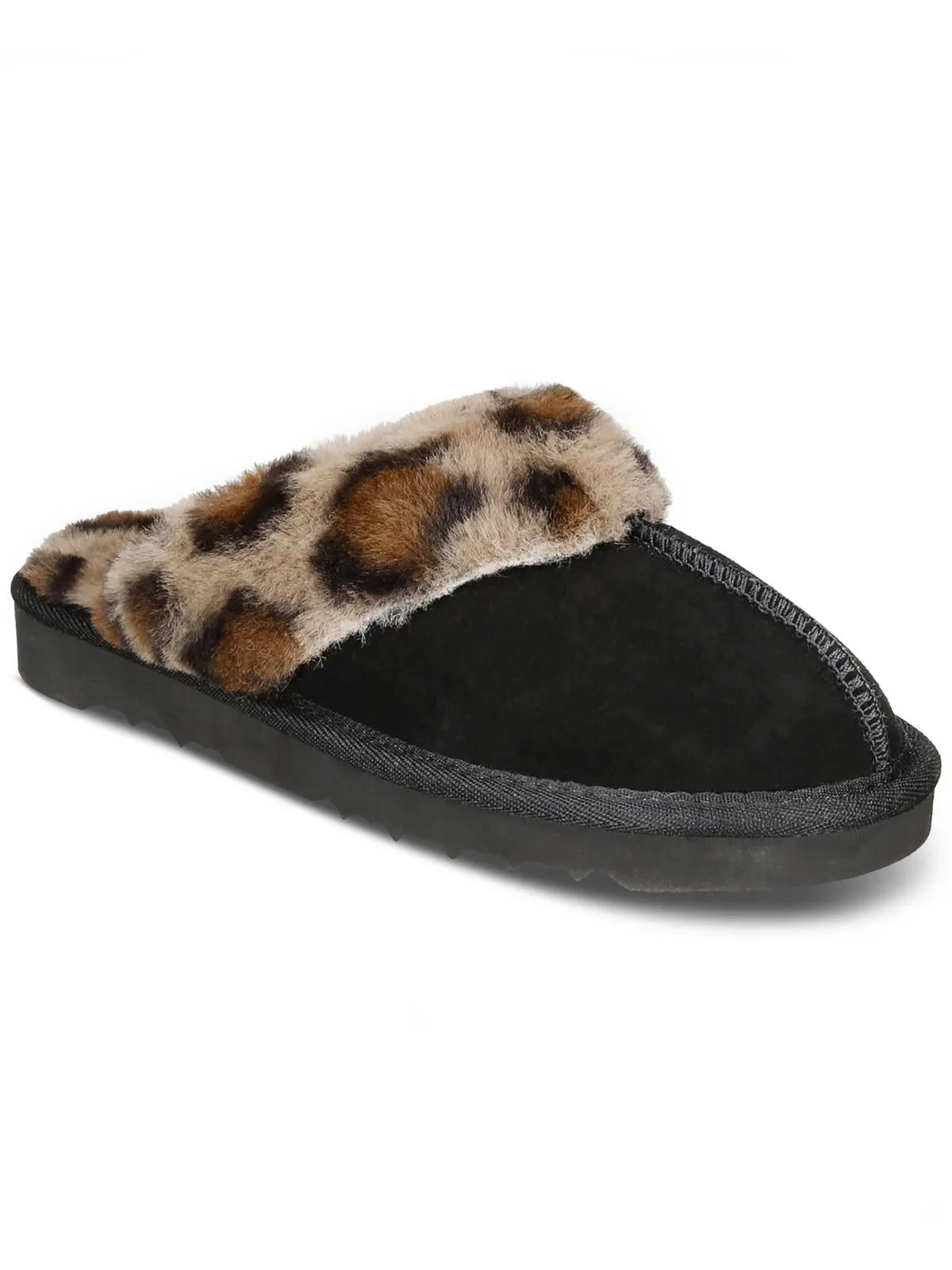 Rosiee Womens Suede Scuff Slippers