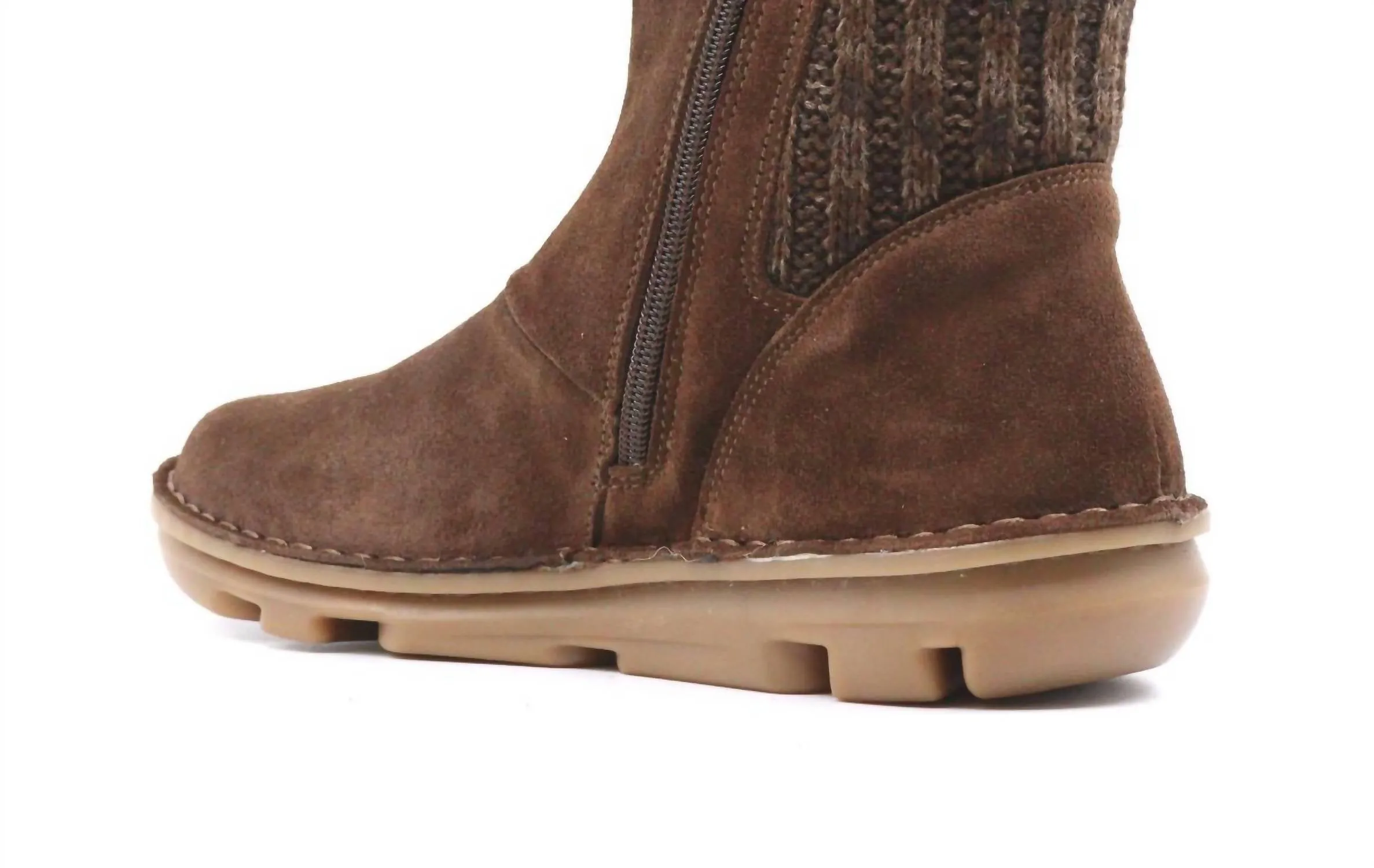 Silken Boot In Brown Suede