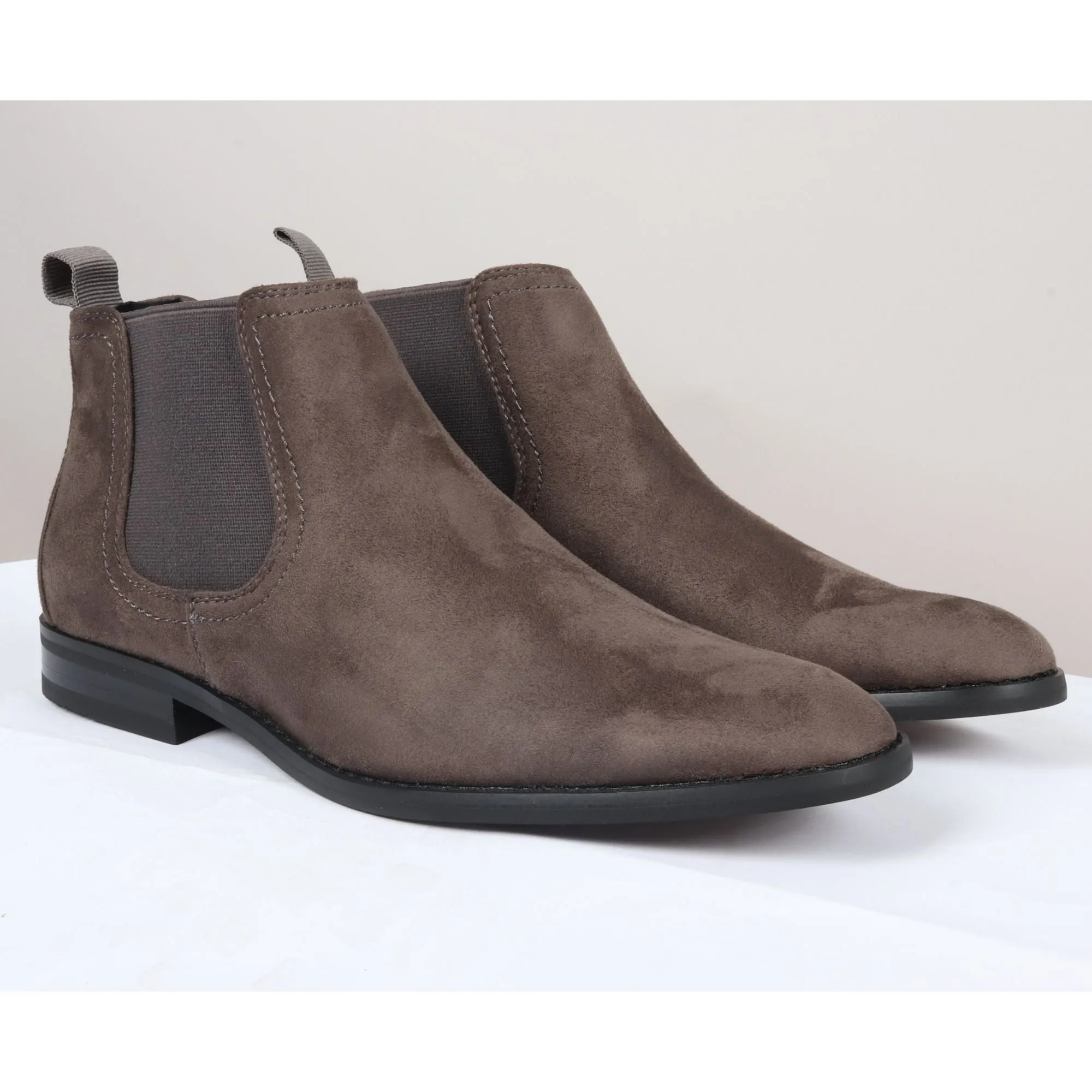 Slip On Suede Leather Lined Chelsea Ankle Shoes