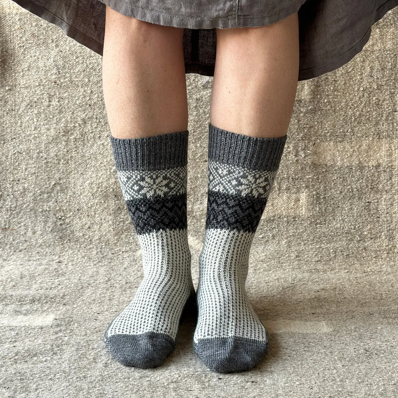 Snowfall Socks - Organic Merino (Adults 40-43) *Last ones