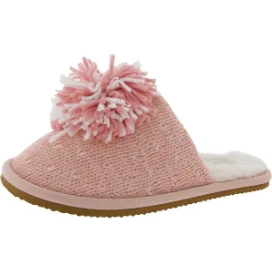 STARDUST Womens Faux Fur Lined Knit Slide Slippers