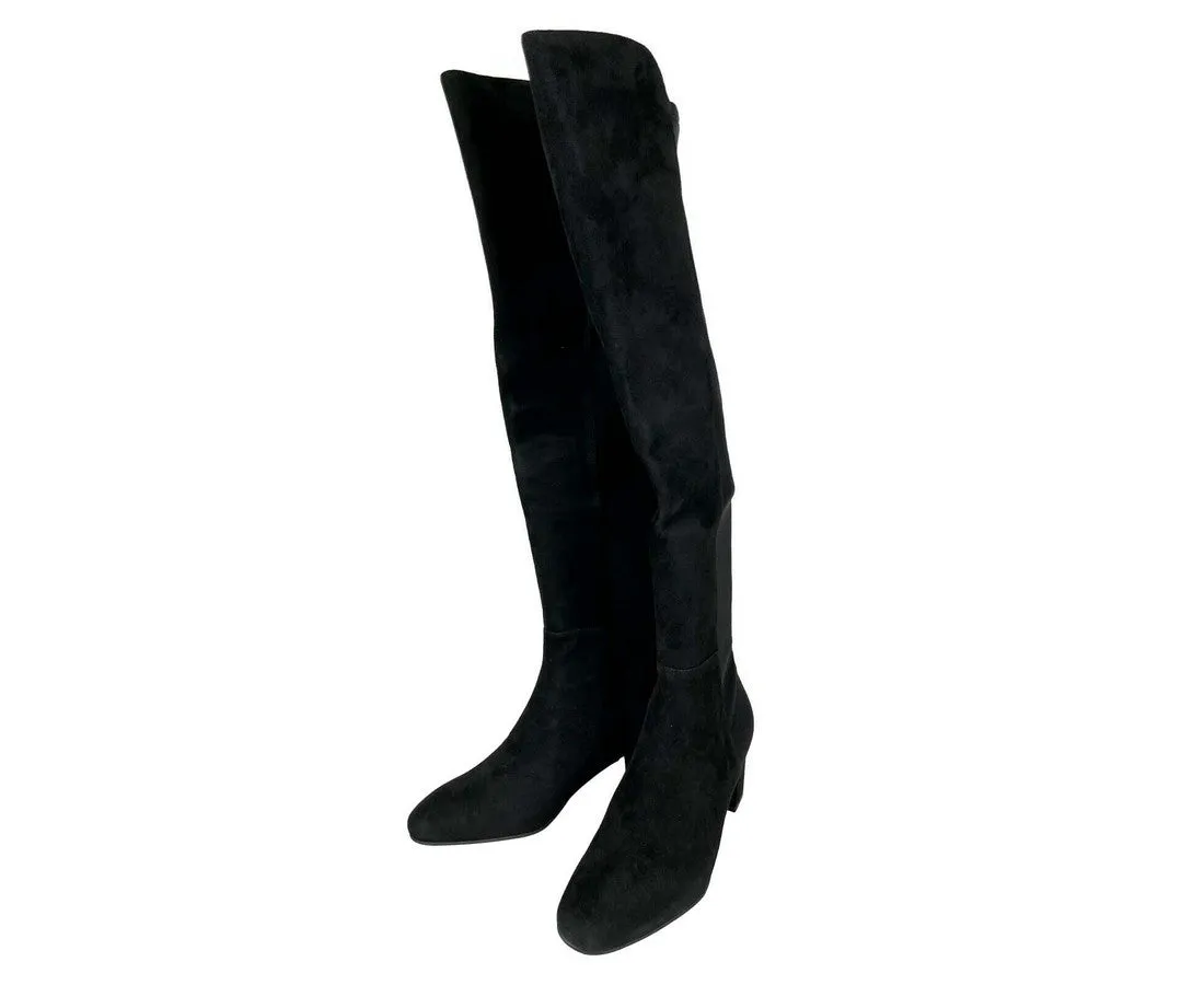 Stuart Weitzman Women's Suede With Elastic Back Heel Knee High Boot