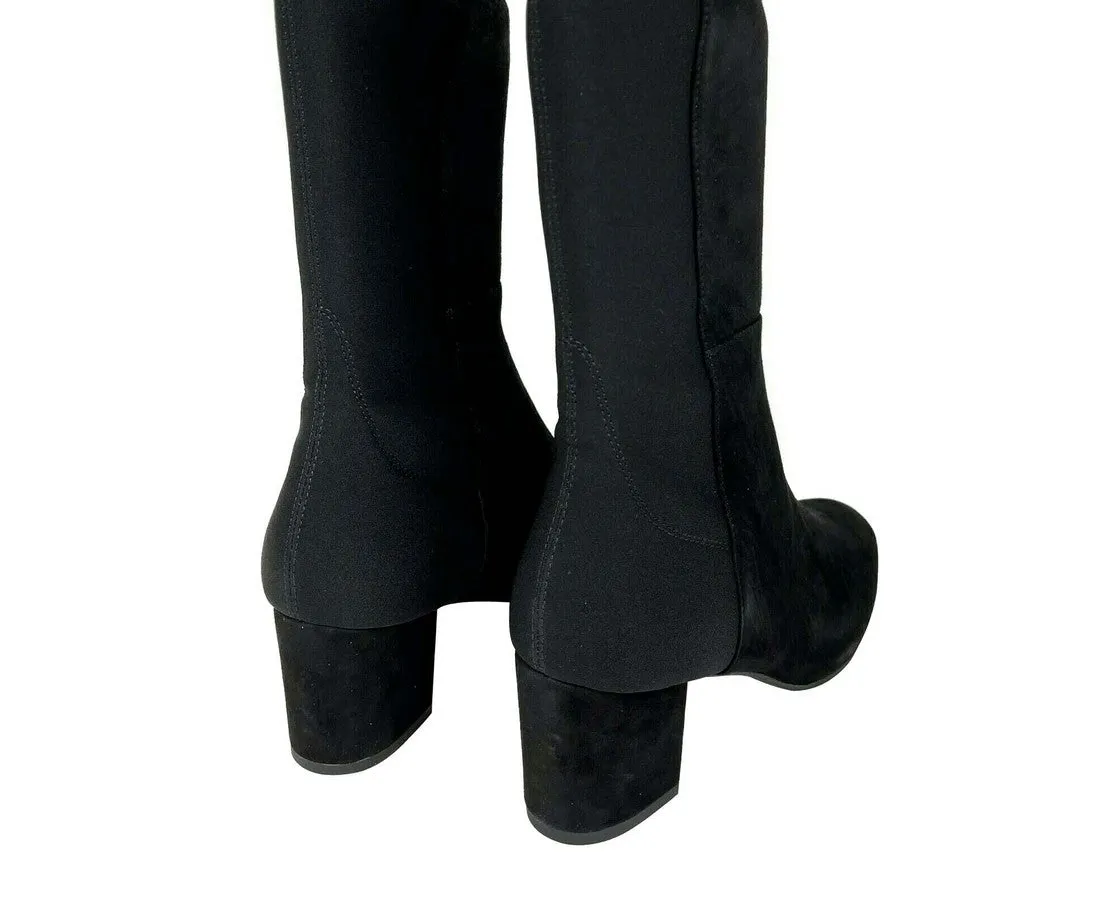 Stuart Weitzman Women's Suede With Elastic Back Heel Knee High Boot
