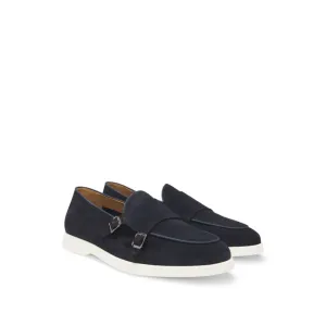 Suede monk shoe with contrast outsole