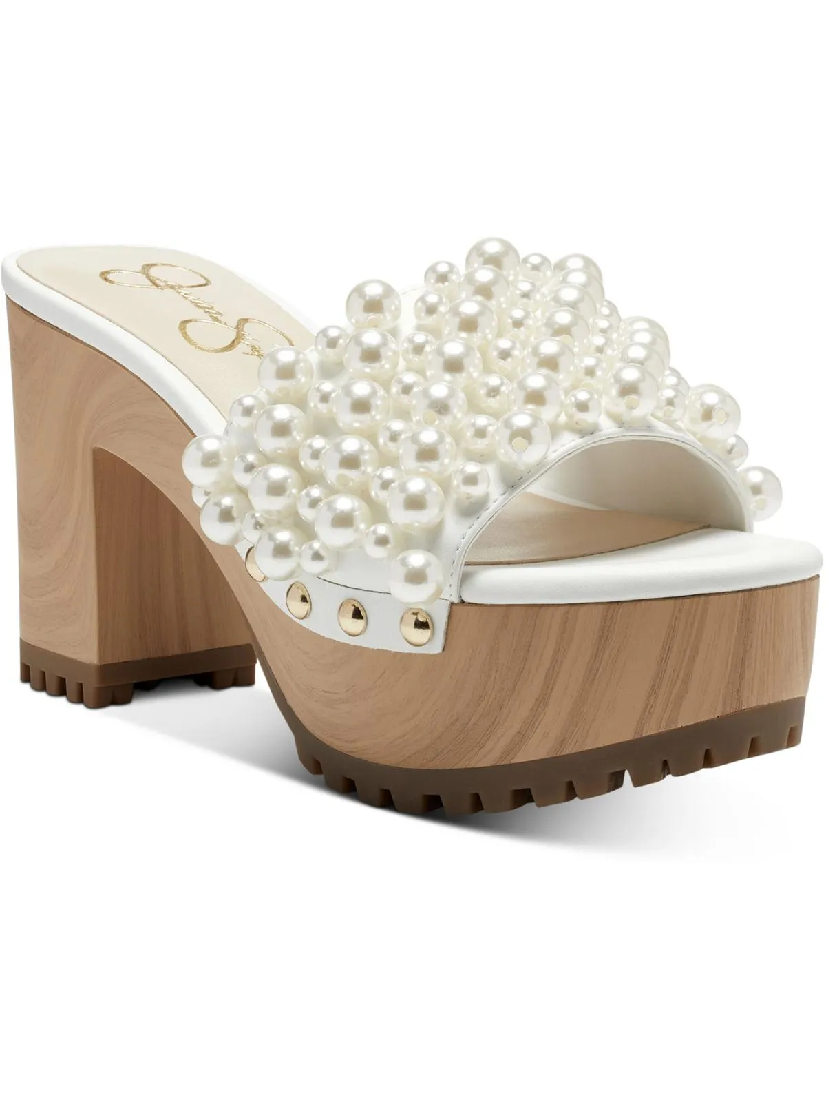 Telina4 Womens Embellished Summer Mule Sandals
