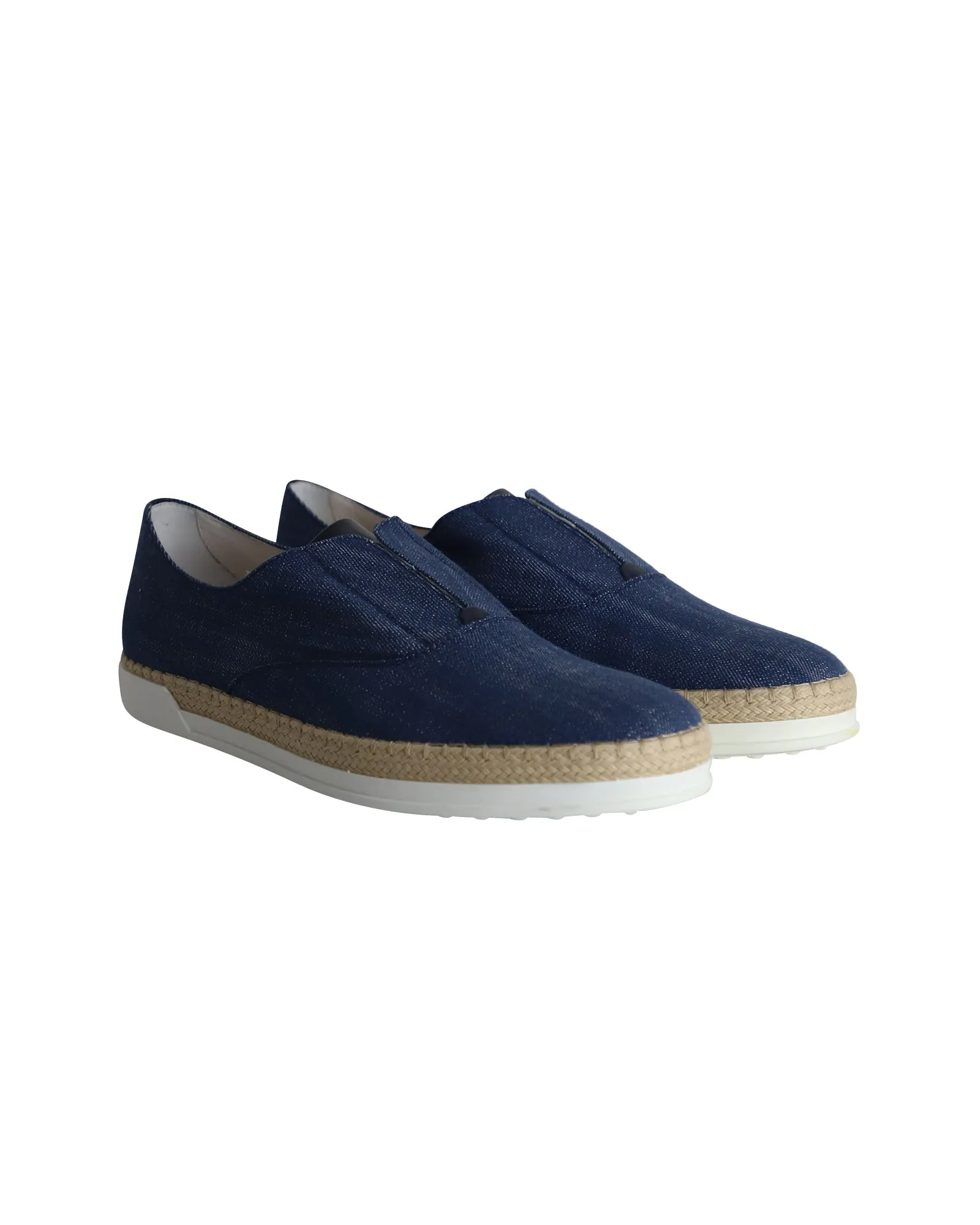 Tod's Espadrille Slip On Sneakers in Blue Denim