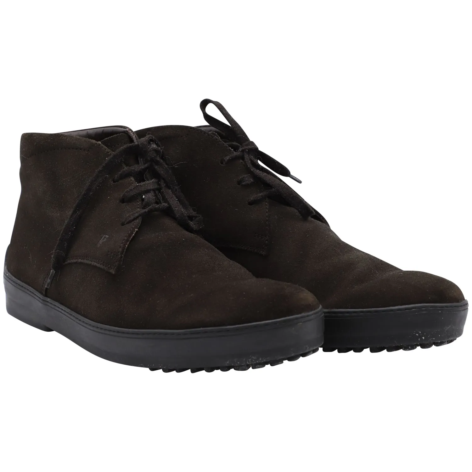Tod's Winter Gommino Lace-up Ankle Boots in Dark Brown Suede