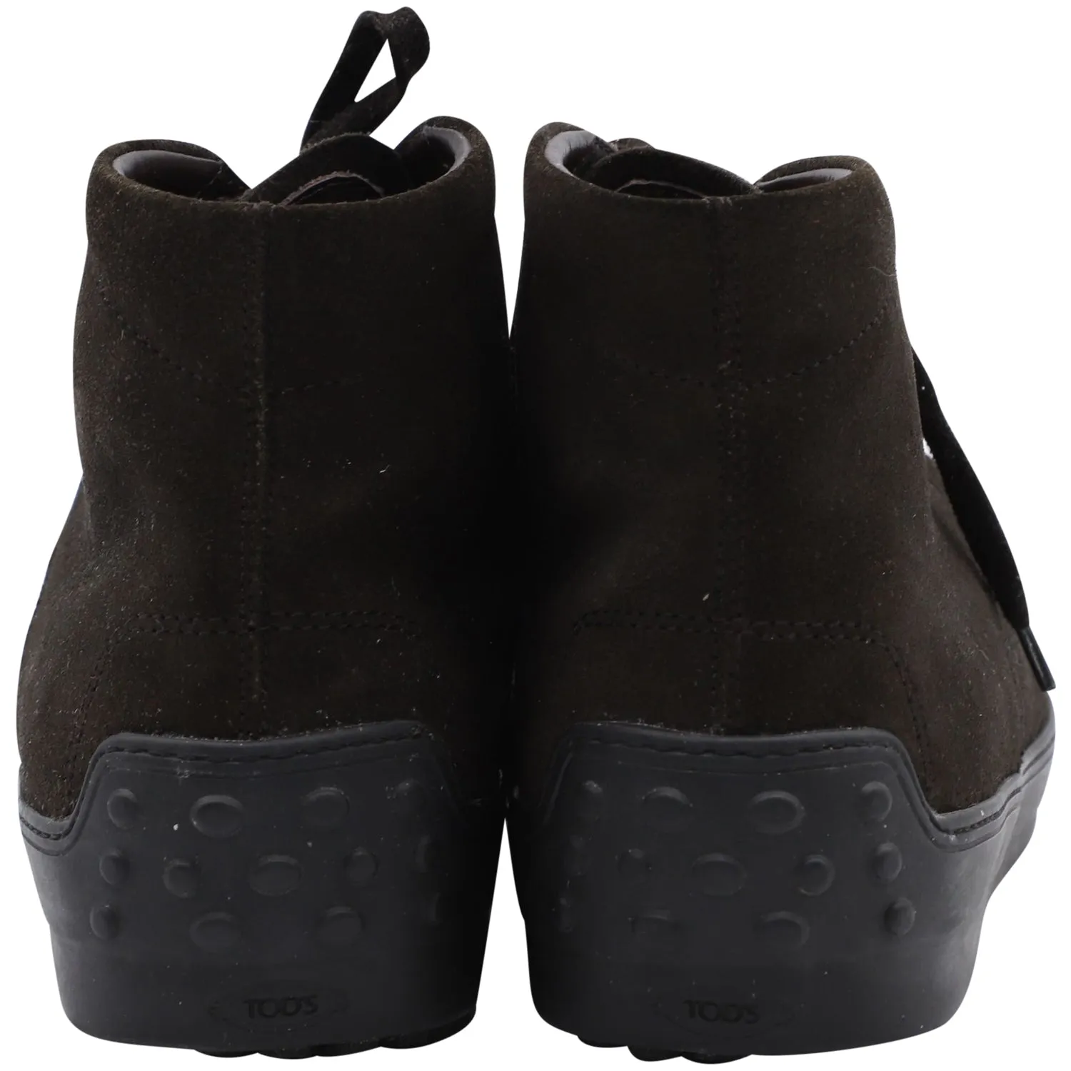 Tod's Winter Gommino Lace-up Ankle Boots in Dark Brown Suede