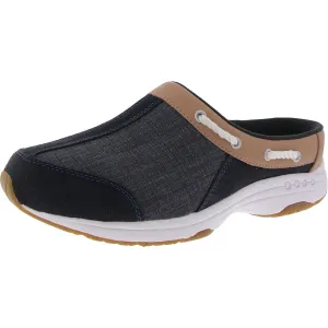 TRANSPORT19 Womens Open Back Faux Leather Slip-On Sneakers