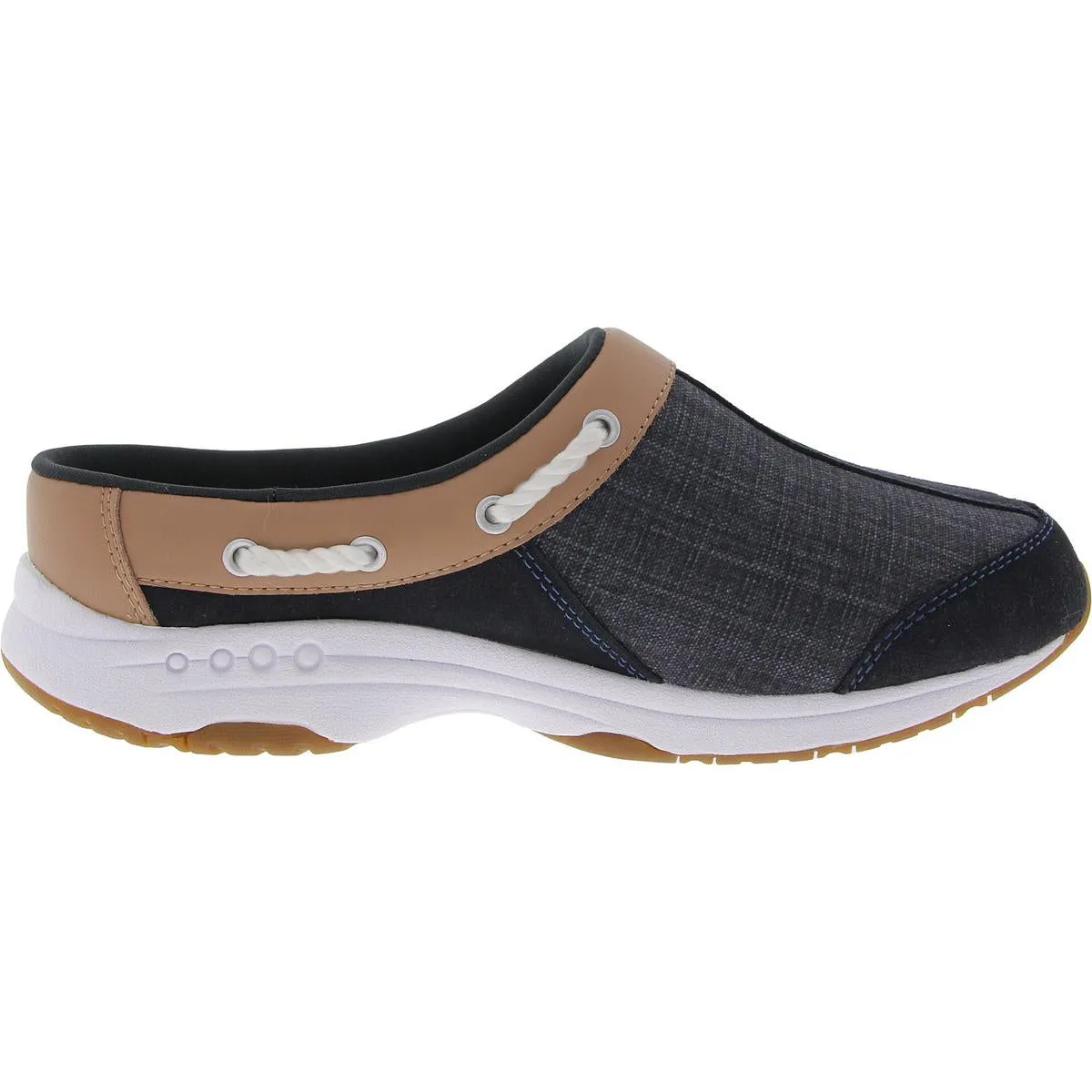 TRANSPORT19 Womens Open Back Faux Leather Slip-On Sneakers