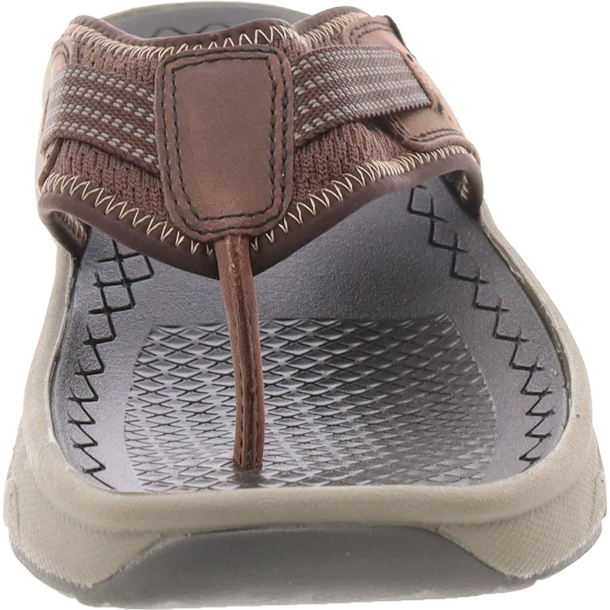 Treadlite Mens Cushioned Footbed Leather Thong Sandals