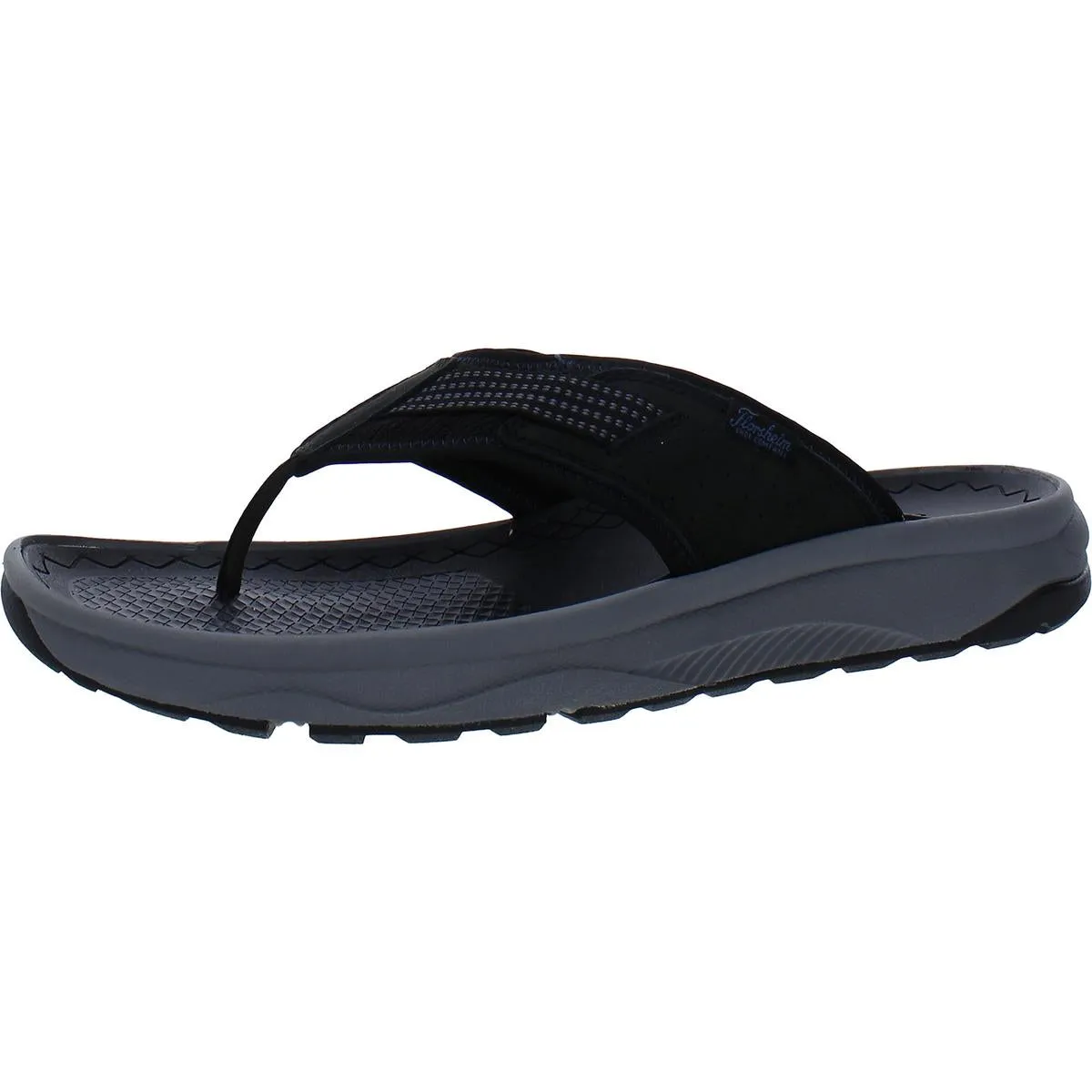 Treadlite Mens Cushioned Footbed Leather Thong Sandals