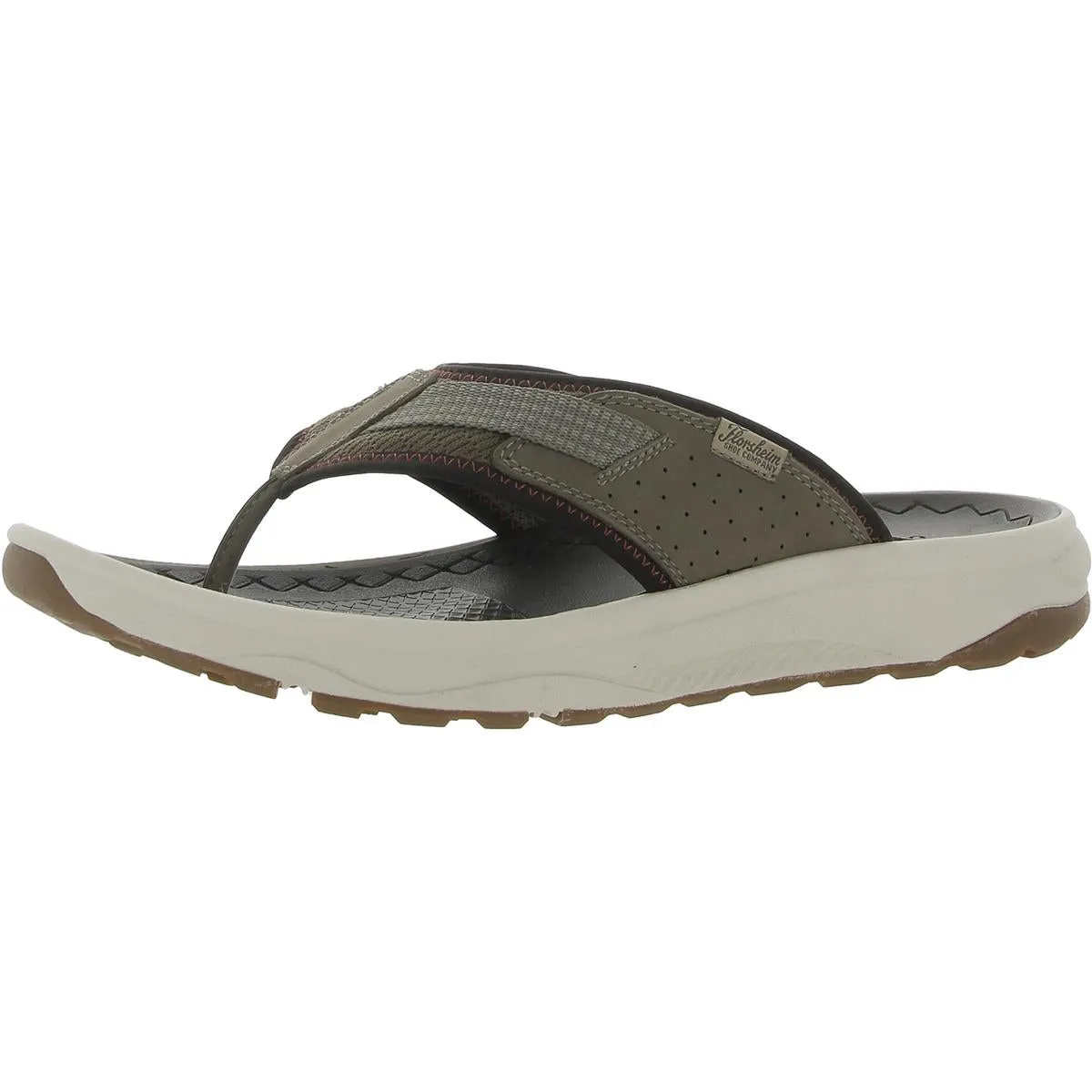 Treadlite Mens Cushioned Footbed Leather Thong Sandals