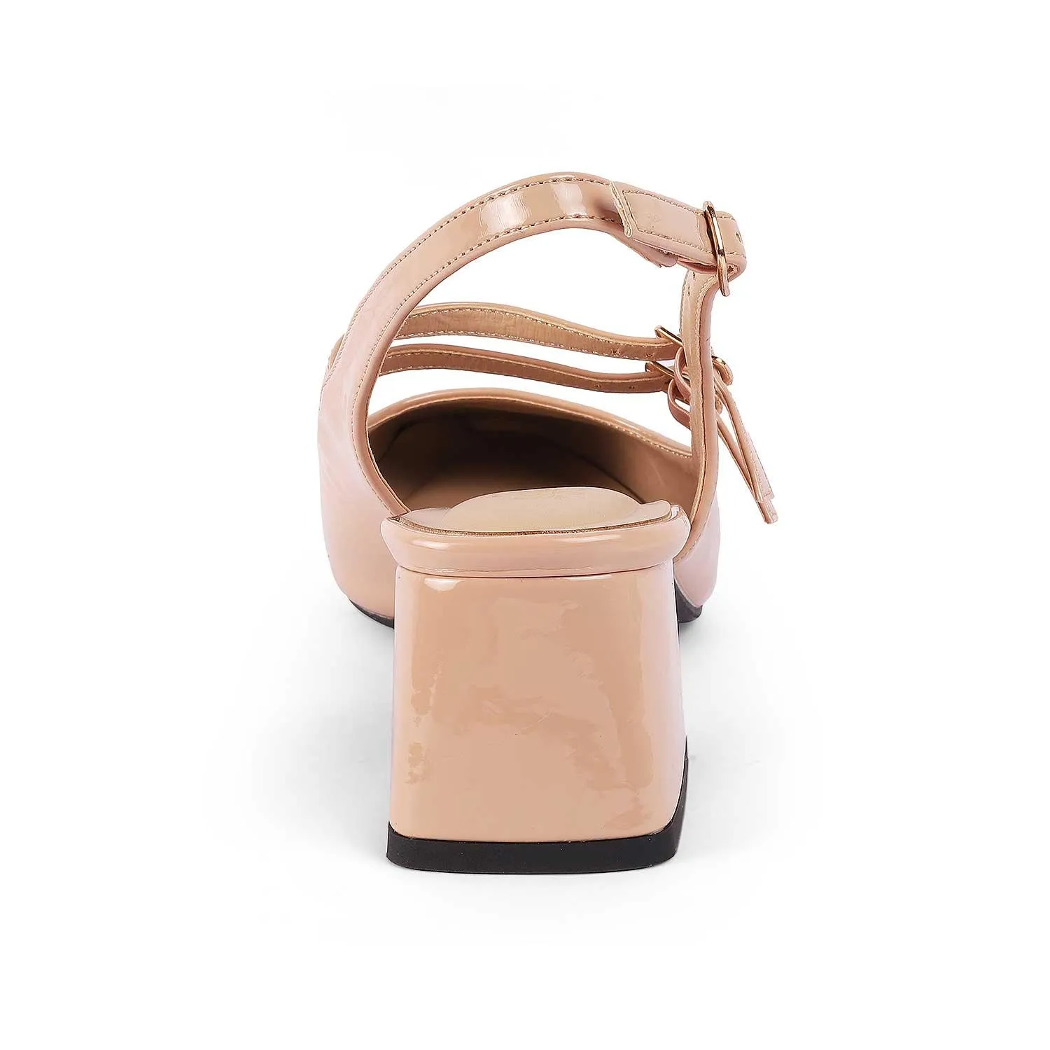 Tresmode Sofab Nude Women's Dress Block Heel Slingback Pumps