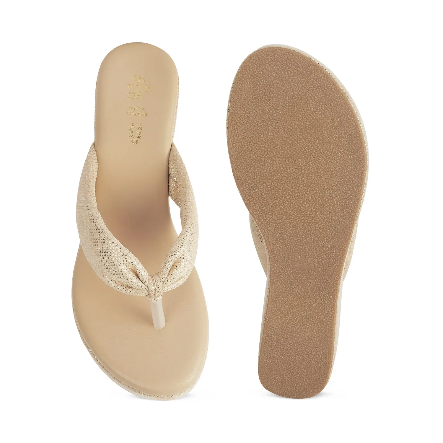 Tresmode Thede Beige Women's Dress Wedge Heel Sandals