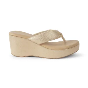 Tresmode Thede Beige Women's Dress Wedge Heel Sandals