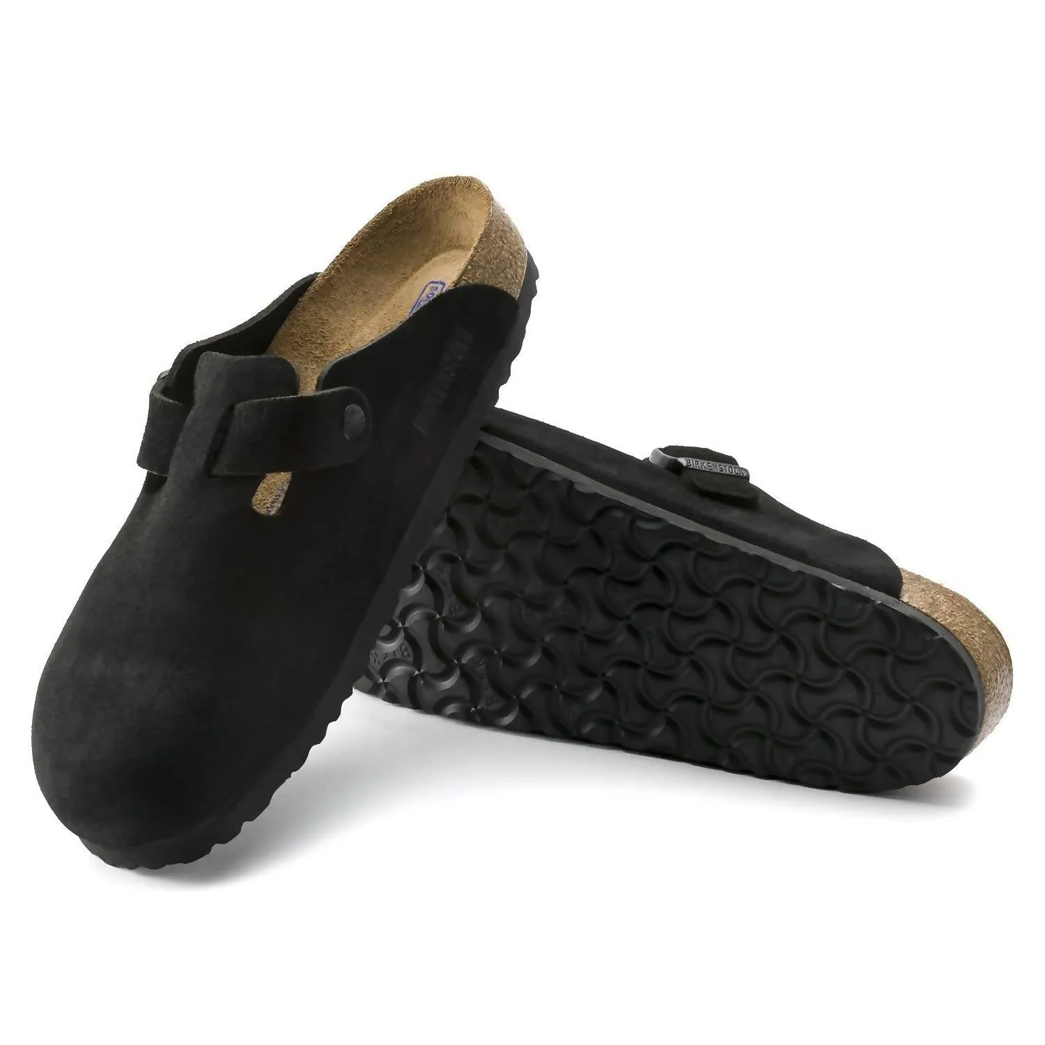 Unisex Boston Soft Footbed Sandal - Regular In Black Suede
