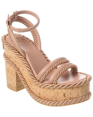 Valentino VLogo 130 Rope & Leather Platform Sandal