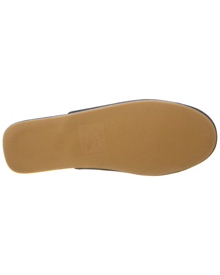 Valentino VLogo Grainy Leather Slipper